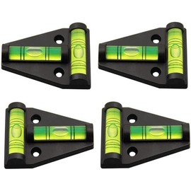 4Pcs RV T-Level Cross Check Bubble Levels for RVs, Camper, Tripods, Camera, Wood Shop & More – Black