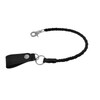 GARGOYLE BELLS Genuine Leather Braided Pants Keychain, Biker Wallet Chain
