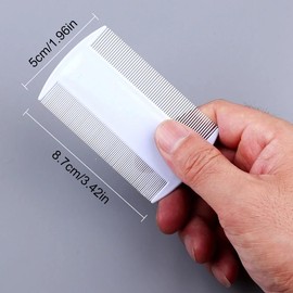 WUSJCOF 5pcs White Lice Comb, Durable Comb with Double-Sided Teeth, Lice Egg Removal Tool for Adults, Children and Pets