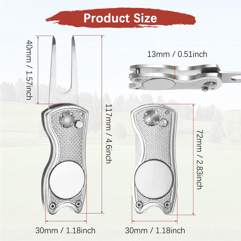 TIXIPEM Golf Divot Repair Tool- Switch Foldable Divot Tool Rack