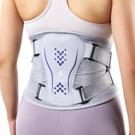 Fitomo Lendenwirbelstütze, atmungsaktives 3D-Netzgewebe - Lindert Rückenschmerzen, breite und robuste Unterstützung für lange Sitzen, Fahren und Ischias-Gymnastik