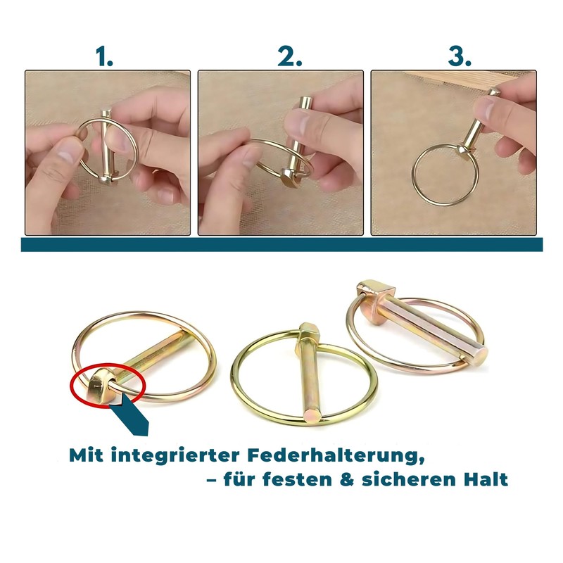 EMSNOVA® Folding Cotter Pins 6 mm x 45 mm Round