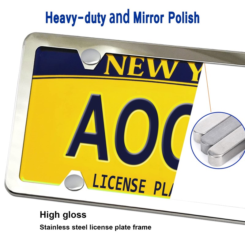Aootf Trailer License Plate Bracket Holder- Truck/RVs/Boats Aluminum Car Tag