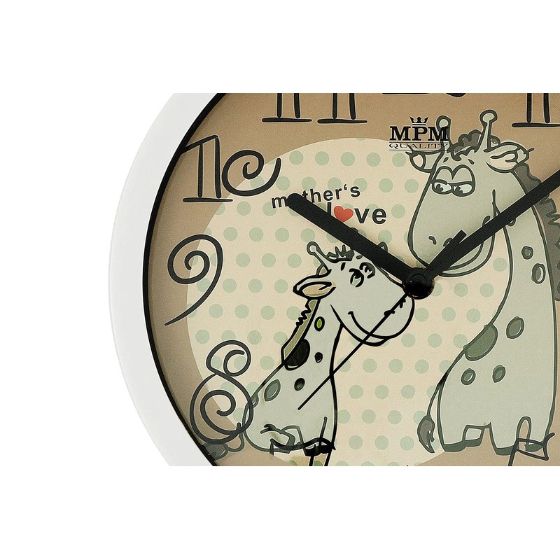 MPM Colourful Children's Wall Clock Made of Plastic with Giraffe