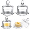 LOPYXBR 4 PCS Clear Glass Butter Dish with Lid Mini