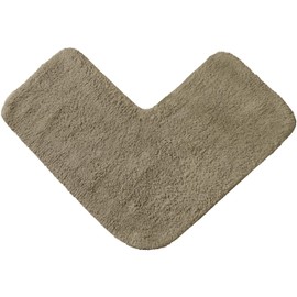 Allure Corner Shower Mat – 100% Cotton L-Shaped Bath Mat Supersoft & Absorbent (Mocha)