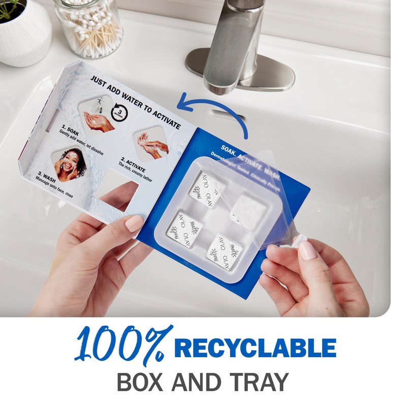 Olay Cleansing Melts + Hyaluronic Face Cleanser, Water-Activated Face Wash
