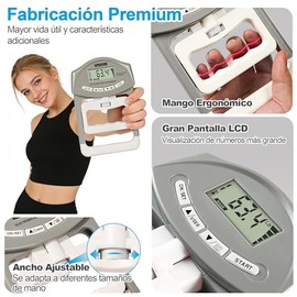Handeful Probador de Fuerza de Agarre, Dinamómetro Digital para Medir la Mano Medidor de Auto Captura Electrónica de la Fuerza del Dedo Antebrazo 90 K