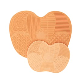 waschies Silikon-Make-up-Pinsel-Reinigungspad "Apricot", Make-up Pinsel Reinigungsmatte, Make-up-Pinsel-Schrubber-Pad, Tragbares Waschwerkzeug für Make-up Pinsel, in zwei unterschiedlichen Größen
