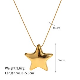 Minimalist Star Choker Necklace for Women Dainty Stainless Steel 18k Gold Plated Star Charm Pendant Trendy Adjustable Chain Necklaces Fashion Jewelry Christmas Birthday Gifts for Her Bff 17" (gold)