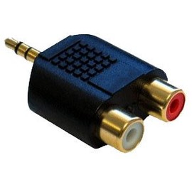 Cable-Core 3.5mm Jack to 2 x RCA female Phono connector plug