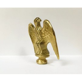Lite Accents Lamp Finial-Solid Cast BRASS EAGLE, Highly Detailed W/Dual Threads, WB Finish