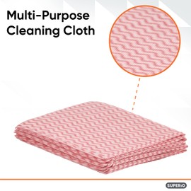 Superio Handy Wipes For Kitchen Multi-Purpose Heavy-Duty Reusable Cleaning cloth for house, Bathroom, and office. Disposable Dish Towel (10 Red)