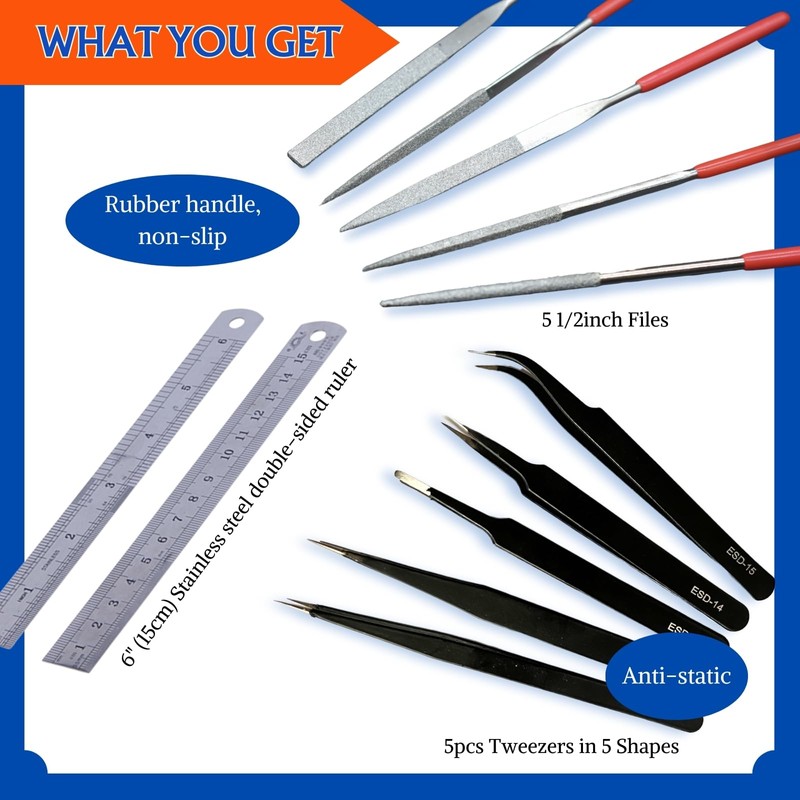 JUNYAOHSU Gundam Model Tools Kit, 34pcs Hobby Tool Set, Pliers,