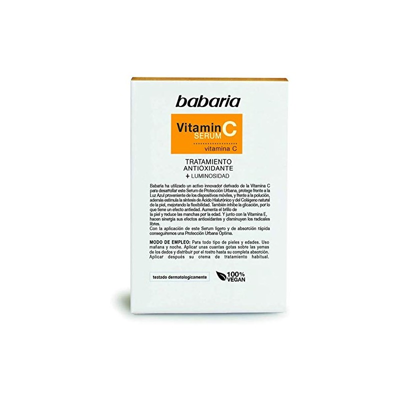 Babaria Serum Vitamina C Tratamiento Antioxidante + Luminosidad 30ml. Babaria