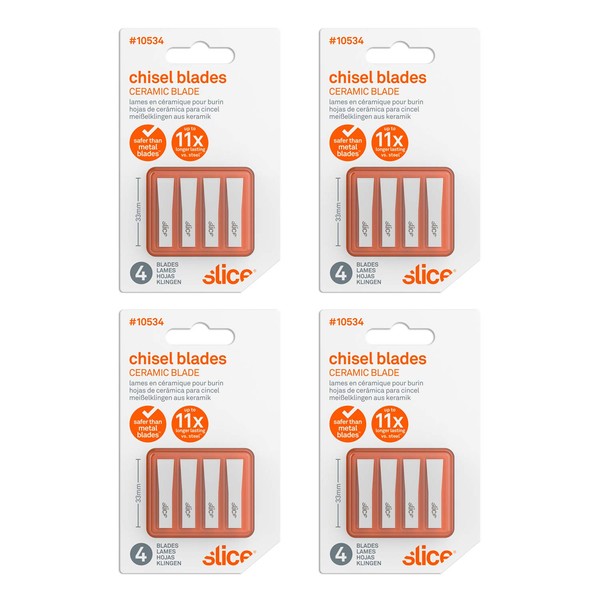 Slice 10534-CS Chisel Blades, Ceramic Blade Lasts 11x Longer Than