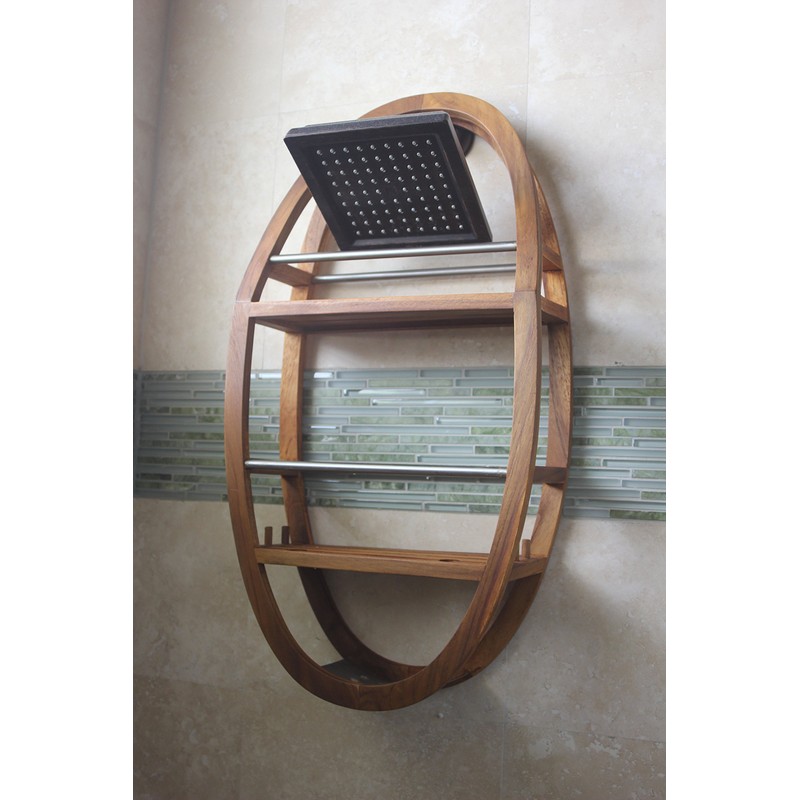 AquaTeak The Original Moa Teak & Stainless Shower Organizer