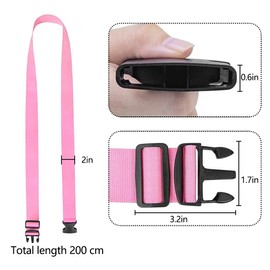 Luggage Straps for Suitcase Heavy Adjustable Suitcase Straps with Quick Release Buckle Suitcase Identifier Bands for Travel Case Non-Slip Travel Belt Travel Accessories (Pink, 2pcs)