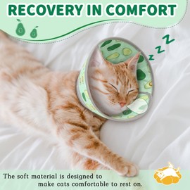 Pawfun Cat Cone Collar Soft, Comfortable Cat Recovery Collar Pet Cone for Small Large Cats, Lightweight Elizabethan Collar for Cats Kittens After Surgery Prevent from Licking Wounds, Green, S