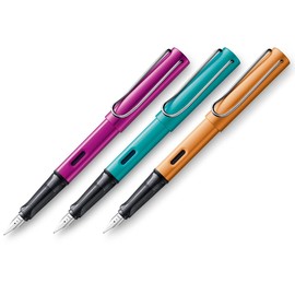 LAMY AL-star 023 Fountain Pen - Aluminium Fountain Pen in Tourmaline Colour with Transparent Grip and Steel Nib - Nib Size M