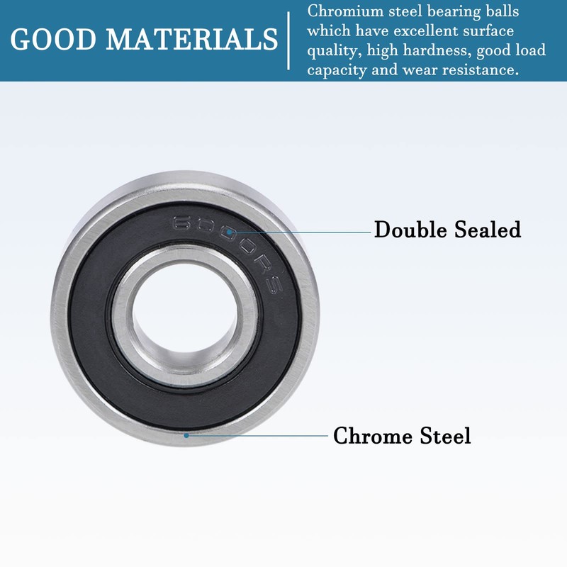 QUARKZMAN 6000-2RS 10 x 26 x 8 mm Ball Bearings