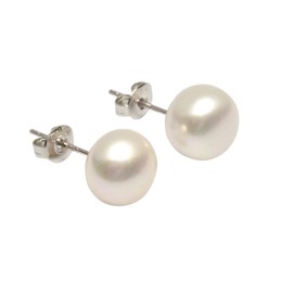 Huge Tomato 6,8,10mm Freshwater Pearl Stud Earrings Real Pearl Stud 4 Colors Available