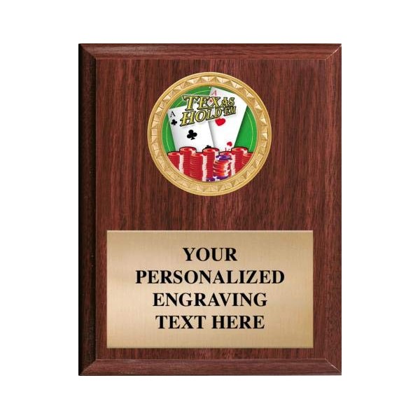 Crown Awards Texas Hold Em Poker Plaque, 8 x 10