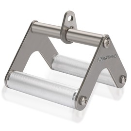 MaoChang Dual D-Row Handle Stainless Steel Body with Aluminum Grips - Heavy-Duty 880 lb. Cable Attachment for Home Gyms, Universal V-bar pulldown Attachment for Ligament Workouts and Weight Training