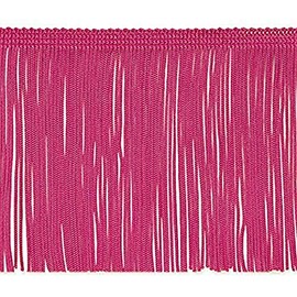 Trims By The Yard - Moldura de flecos de cadena de 4 pulgadas, ribete decorativo hecho en poliéster, para disfraces, uniformes, decoración del hogar y decoración de fiestas, flecos lavables, corte de 5 yardas, rosa fuerte