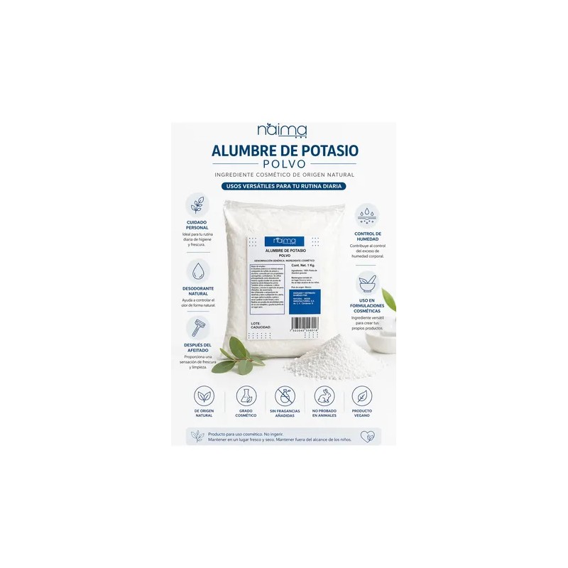 Piedra Alumbre Natural Polvo 3kg