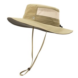 TOP-EX XXL Mens Sun Hat Big Head, Breathable Wide Brim Floppy Foldable Hat, UPF 50 Adjustable Fit, Outdoor Golf Fishing Safari Large Head Cap, Khaki (XL/XXL 64-66cm)
