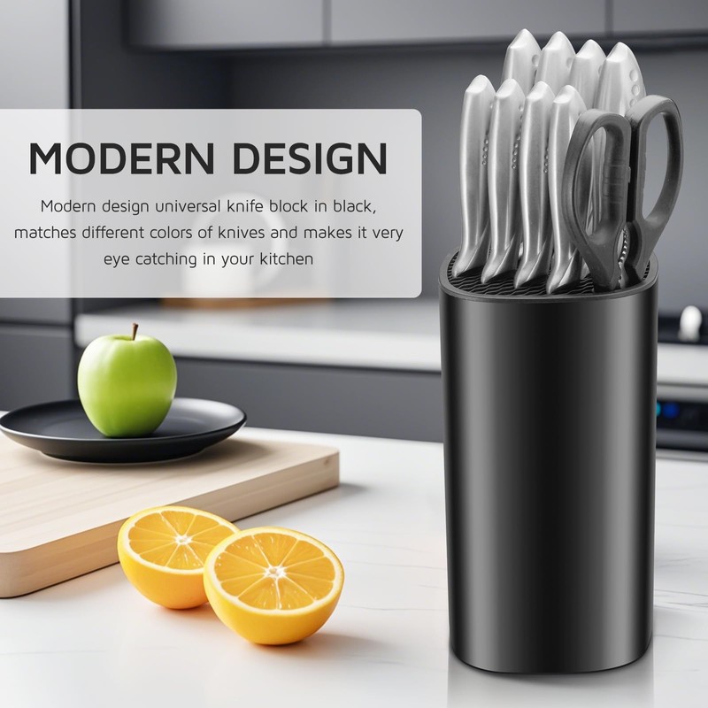 Universal Knife Block Holder for Kitchen, WELLSTAR Knife Stand without
