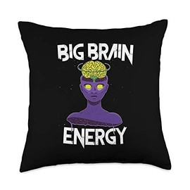Big Brain Energy Designs Big Brain Energy-Female Genius Throw Pillow, 18x18, Multicolor