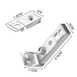 2 Pack Bi-Fold Door Repair Kit, Bifold Door Hardware Repair Kit, Bifold Door Hardware Repair Kit Includes Top & Bottom Brackets, Top & Bottom Pivots,Guide Wheel for Folding Pocket Door.