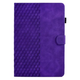 Longga 123 A 10.1 Inch 2019 Case, Pu Leather Embossed Pattern Stand Folio Tablet Cover with [Card Slot] [Pen Holder] [Shockproof] for 123Tab A 10.1"(SM-T510/T515) Case – Purple