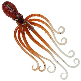 Savage Gear 3D Octopus Rubber Bait, Colour: Brown Glow, Length / Weight: 20 cm / 185 g