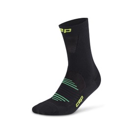 CEP Pro Run Ultralight Mid Cut Socks, Black, Unisex, SM