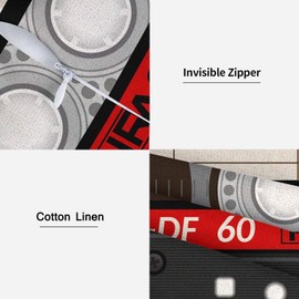 Boqpolu Retro Pillow Covers 18x18 Inch Plastic Audio Cassette Music Cassette Tape Pillow Cases Home Decor Throw Pillows Set of 2 for Living Room Bedroom Couch Bed Sofa