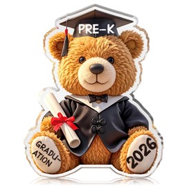 BIZIBAFF Pre K Graduation Gifts for Kids - Acrylic Teddy Bear Keepsake - 2026 Best Prek Graduation Gifts for Boys & Girls, Unique Prek Graduates Students Present from Teacher Parent