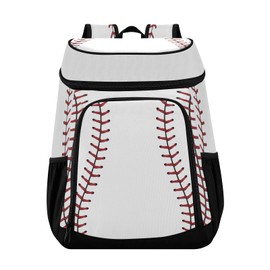 xigua Sport Stripe Baseball Cooler Backpack Leakproof Large Capacity Insulated Backpack Cooler Bag Lunch Bag for Work/Hiking/Camping/Beach/Fishing