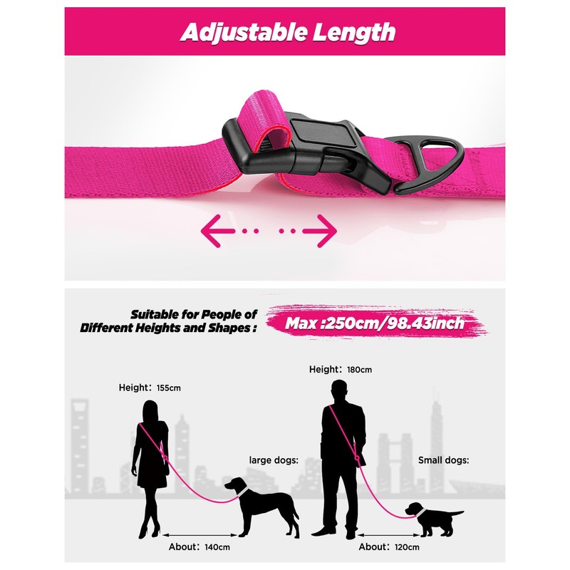 Hands Free Dog Leash, 8.2ft Multifunctional Crossbody Rope with Explosion-Proof