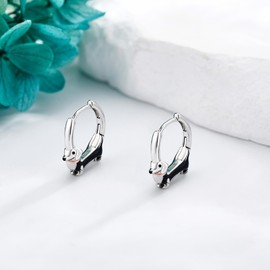 Dachshund Earrings S925 Sterling Silver Dachshund Hoop Earrings Cute Dog Earrings Dachshund Jewellery for Women