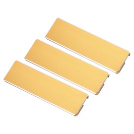 PATIKIL 2.73 x 0.78inch Engraved Badge Blanks,3pcs Metal Name Tags Kit Round Corners with Pin, Label Name Badge Custom Name Tag for Office,Business,Gold Tone