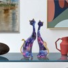 LIKEUDO Set of 2 Resin Cat Statues Sculptures Cat Figurine