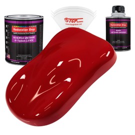 Restoration Shop - Regal Red Acrylic Urethane Auto Paint - Complete Quart Paint Kit - Professional Single Stage High Gloss Automotive, Car, Truck Coating, 4:1 Mix Ratio, 2.8 VOC