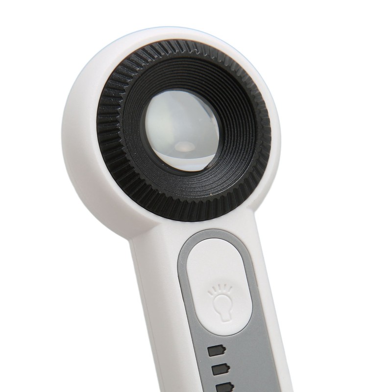 30X Handheld Magnifier 3 Levels Brightness Adjustment Touch Control LED