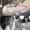 DAOCHONG Sterling Silver Bracelets for Women Engraved Message Mantra Bangle