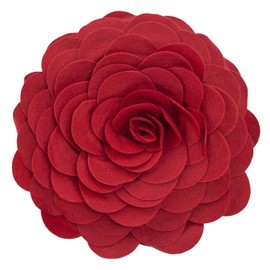 Fennco Styles Eva's Flower Garden Decorative Throw Pillow Cover 13" Round - Red Floral Accent Pillow Case for Home, Couch, Bed, Living Room, Holiday and Office Décor