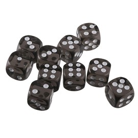 [Generic Product] Set of 10 TRPG Games, Acrylic Toys, Six Sided Dice, D6 Dice, 10 Colors in Total - Black