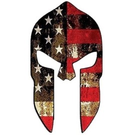 BIKERSTUFFUS MOLON LABE AMERICAN SHAPE FLAG SPARTAN HELMET BUMPER STICKER TOOL BOX STICKER